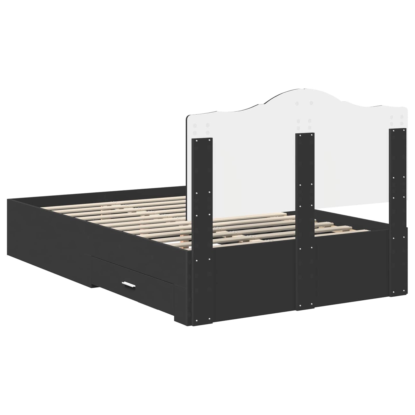 Struttura del letto Nero 135 x 190 cm Legno multistrato | homemem39