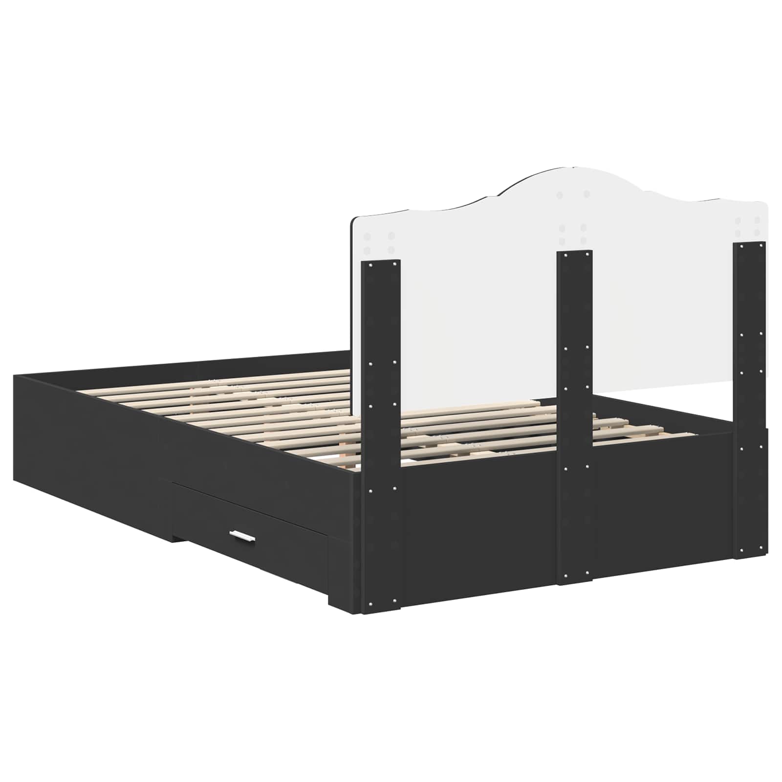 Struttura del letto Nero 135 x 190 cm Legno multistrato | homemem39