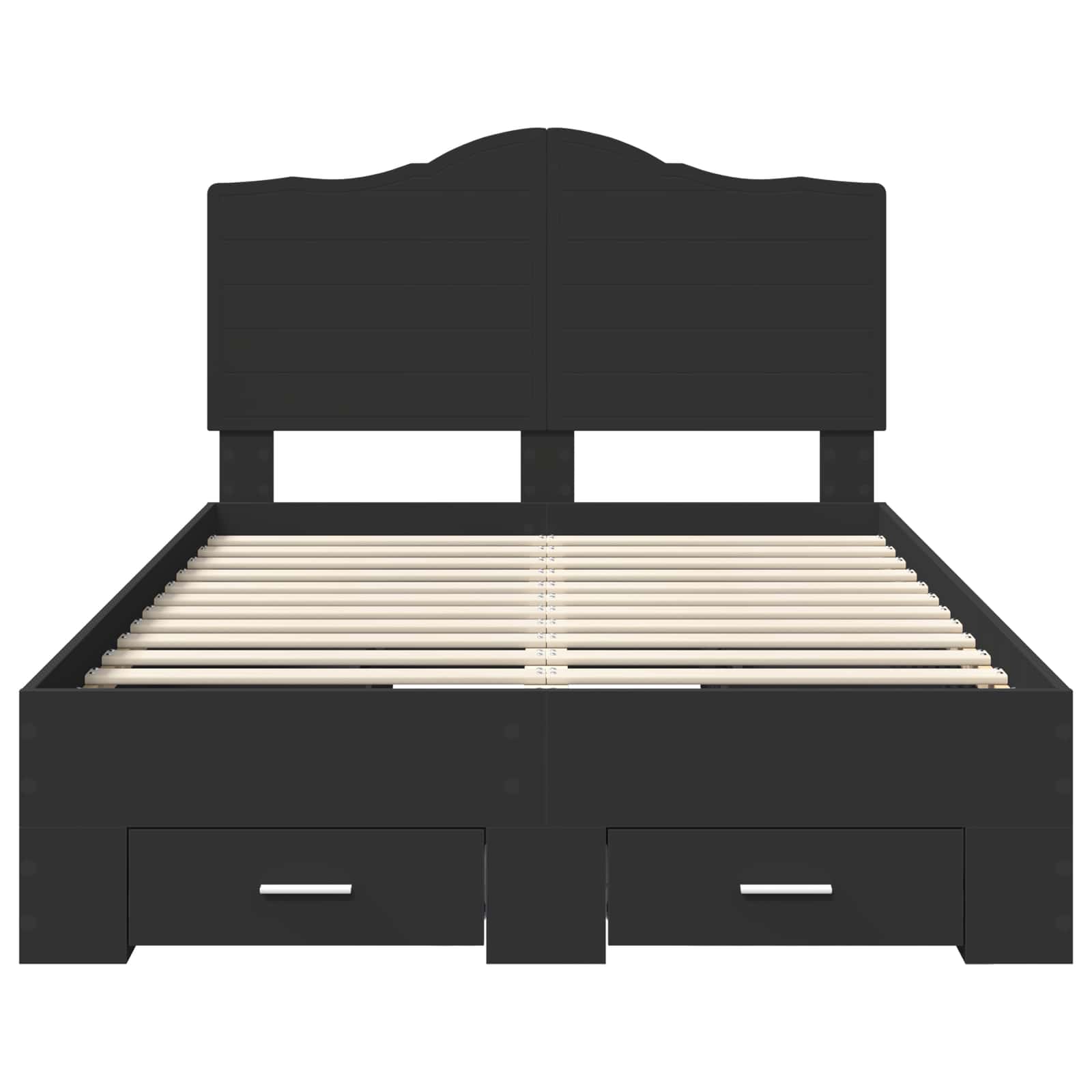 Struttura del letto Nero 135 x 190 cm Legno multistrato | homemem39