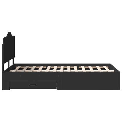 Struttura del letto Nero 135 x 190 cm Legno multistrato | homemem39