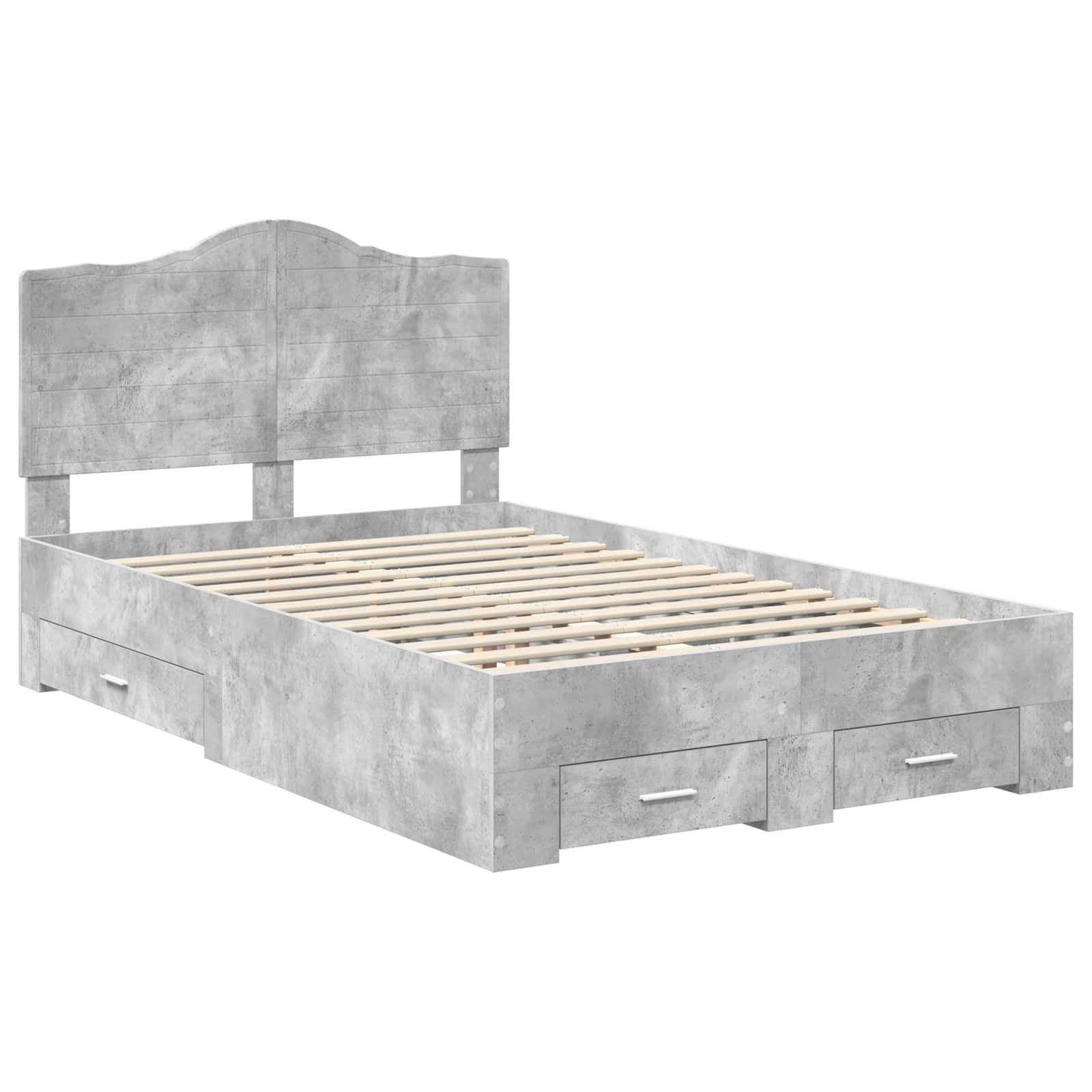 Struttura del letto con testiera Grigio cemento 135 x 190 cm | homemem39