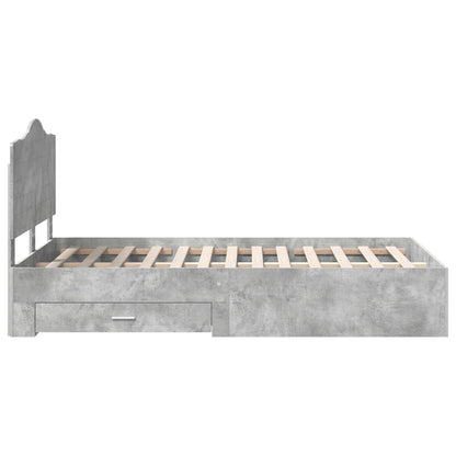 Struttura del letto con testiera Grigio cemento 135 x 190 cm | homemem39