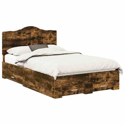 Struttura del letto Rovere fumé 135 x 190 cm Legno multistrato | homemem39