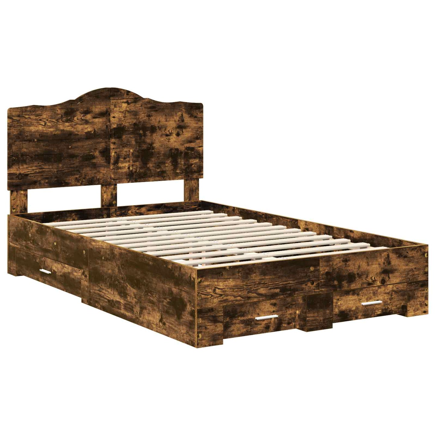 Struttura del letto Rovere fumé 135 x 190 cm Legno multistrato | homemem39