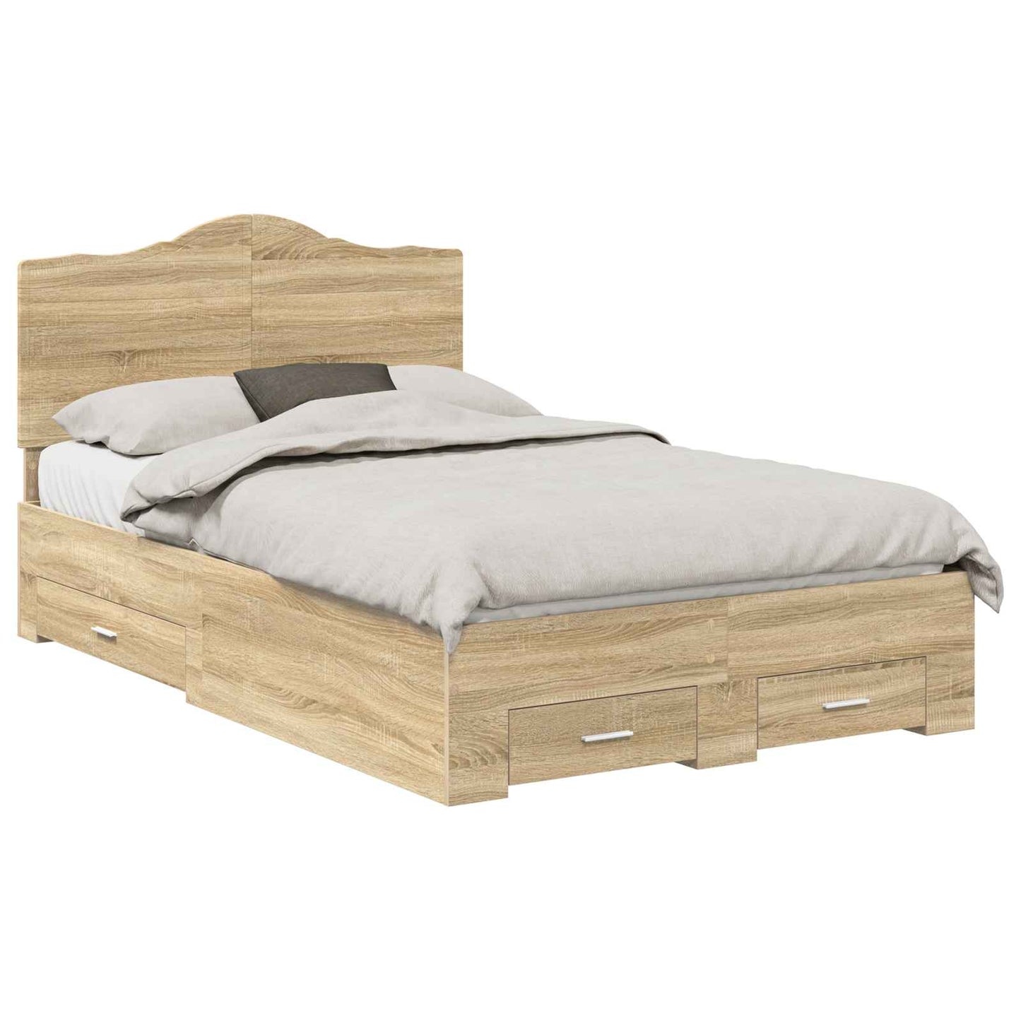 Struttura del letto con testiera Rovere Sonoma 120 x 200 cm | homemem39