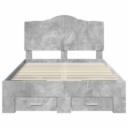 Struttura del letto con testiera Grigio cemento 120 x 200 cm | homemem39