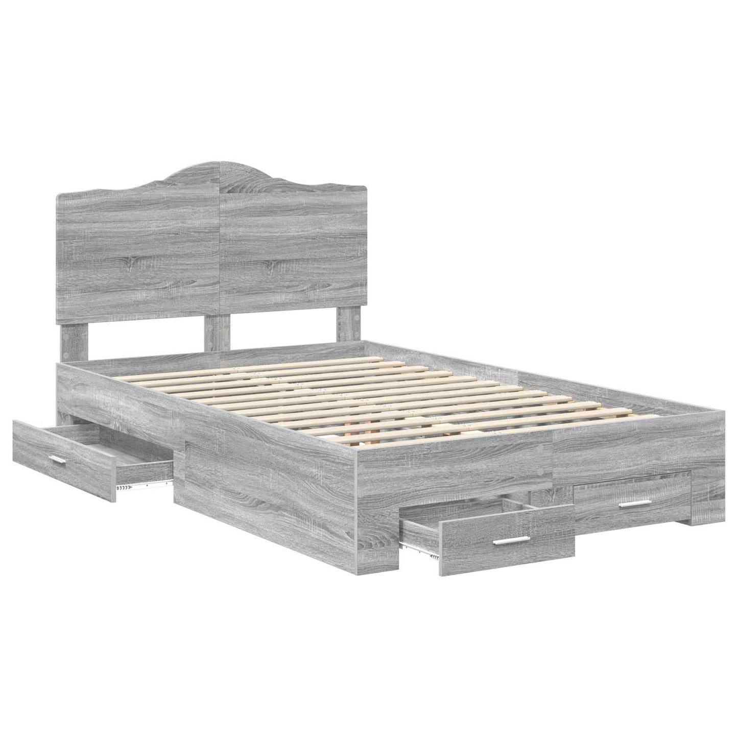 Struttura del letto con testiera Grigio Sonoma 120 x 200 cm | homemem39