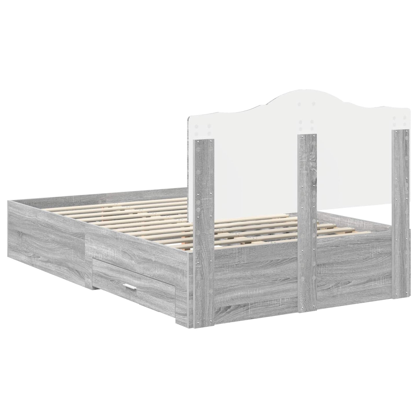 Struttura del letto con testiera Grigio Sonoma 120 x 200 cm | homemem39