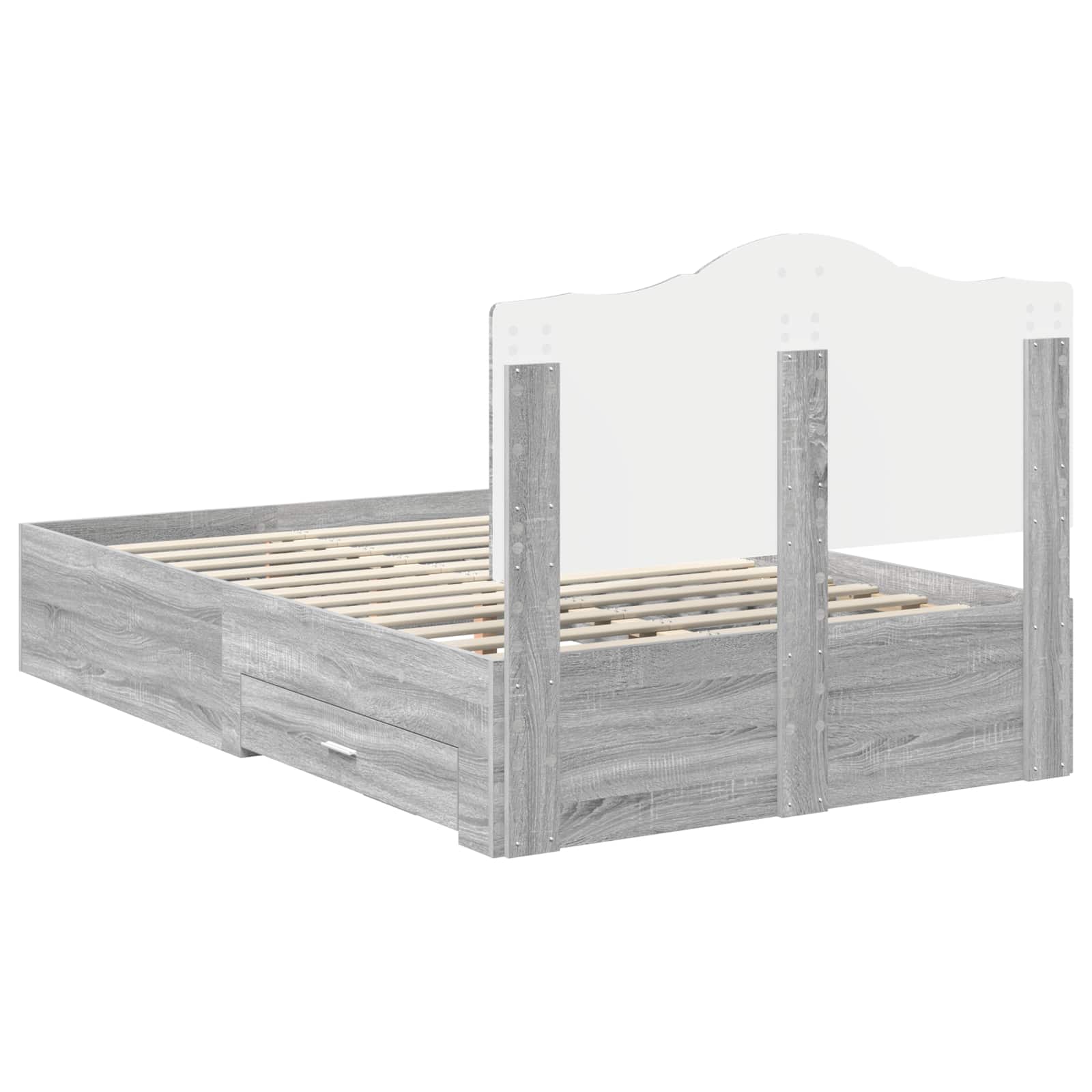 Struttura del letto con testiera Grigio Sonoma 120 x 200 cm | homemem39