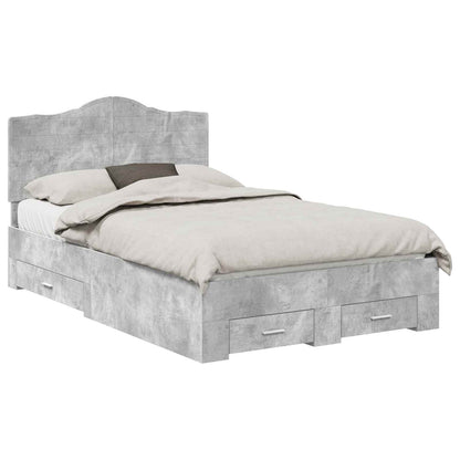 Struttura del letto con testiera Grigio cemento 120 x 190 cm | homemem39
