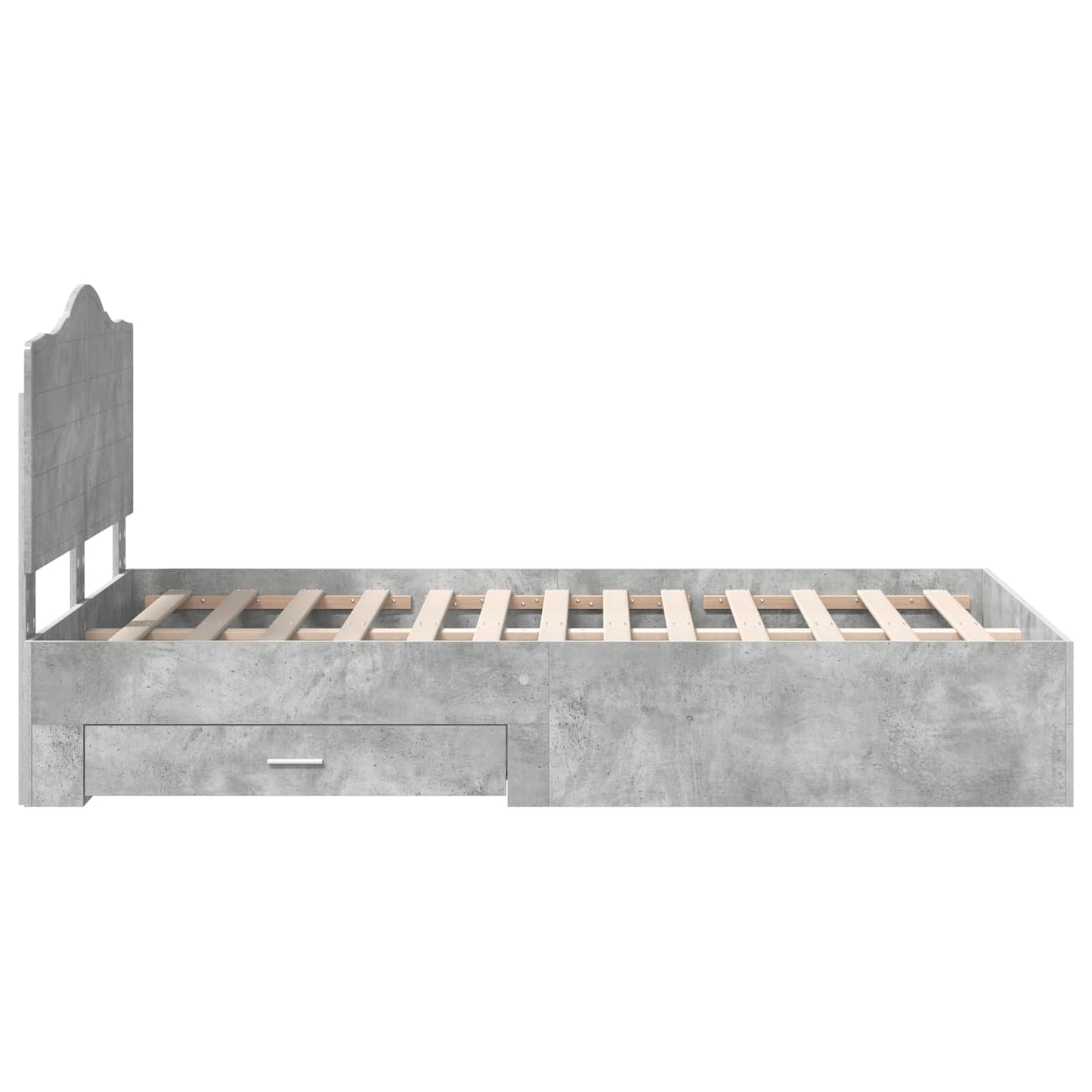 Struttura del letto con testiera Grigio cemento 120 x 190 cm | homemem39