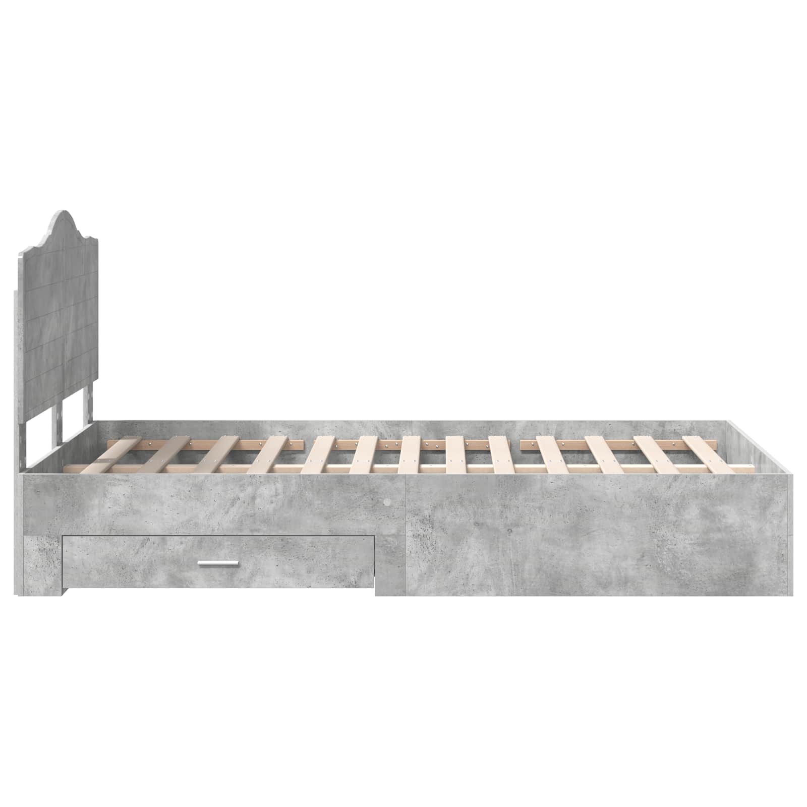 Struttura del letto con testiera Grigio cemento 120 x 190 cm | homemem39