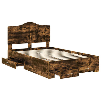 Struttura del letto Rovere fumé 120 x 190 cm Legno multistrato | homemem39