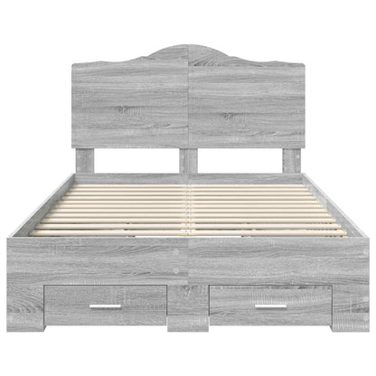 Struttura del letto con testiera Grigio Sonoma 120 x 190 cm | homemem39