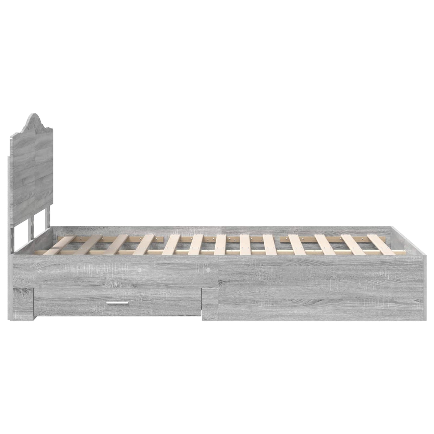 Struttura del letto con testiera Grigio Sonoma 120 x 190 cm | homemem39
