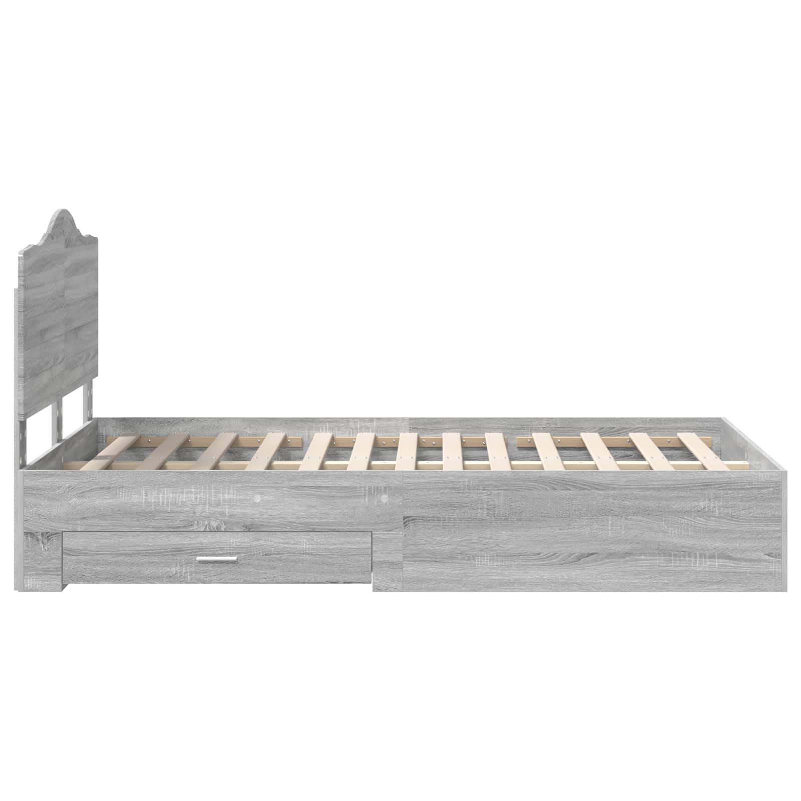 Struttura del letto con testiera Grigio Sonoma 120 x 190 cm | homemem39