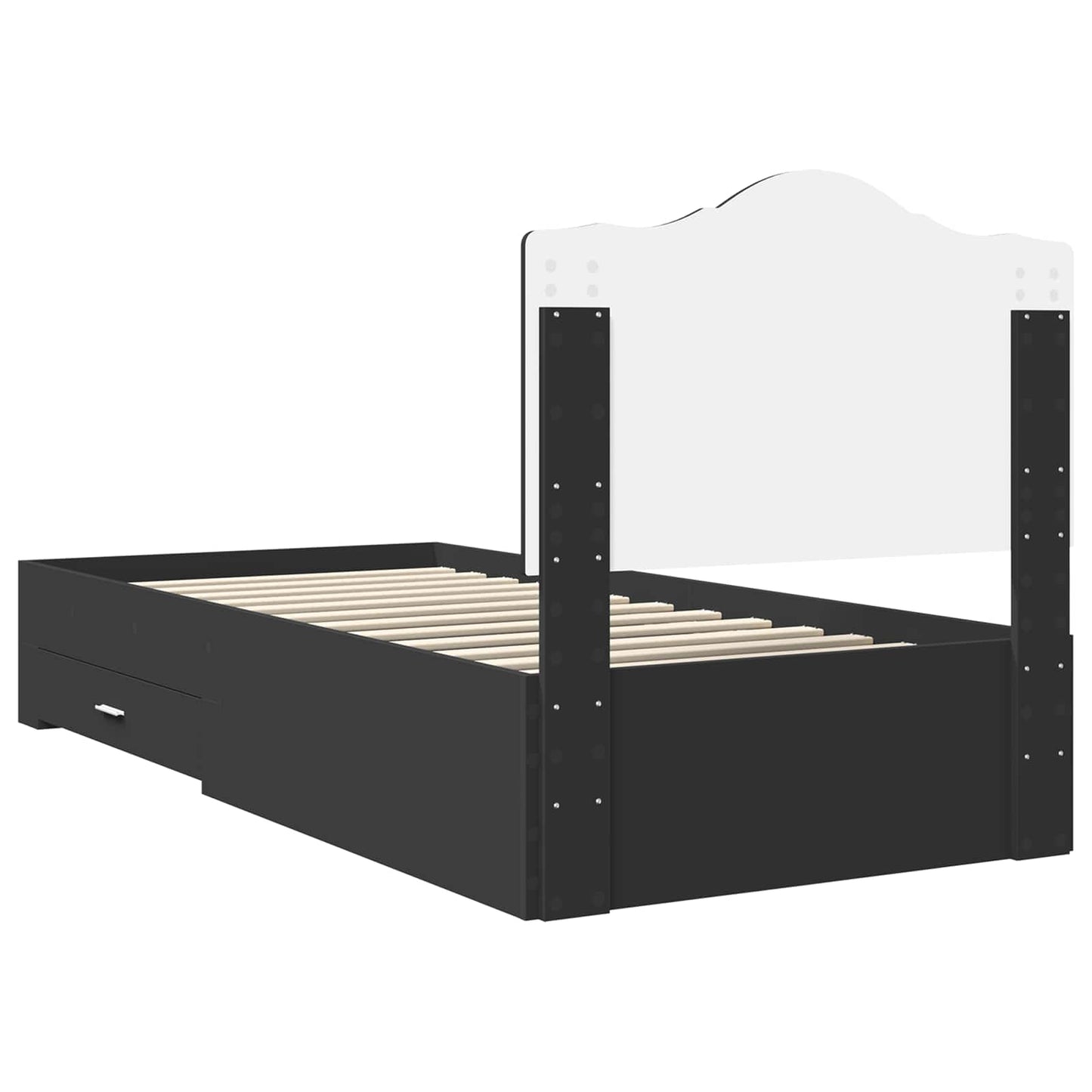 Struttura del letto Nero 100 x 200 cm Legno multistrato | homemem39