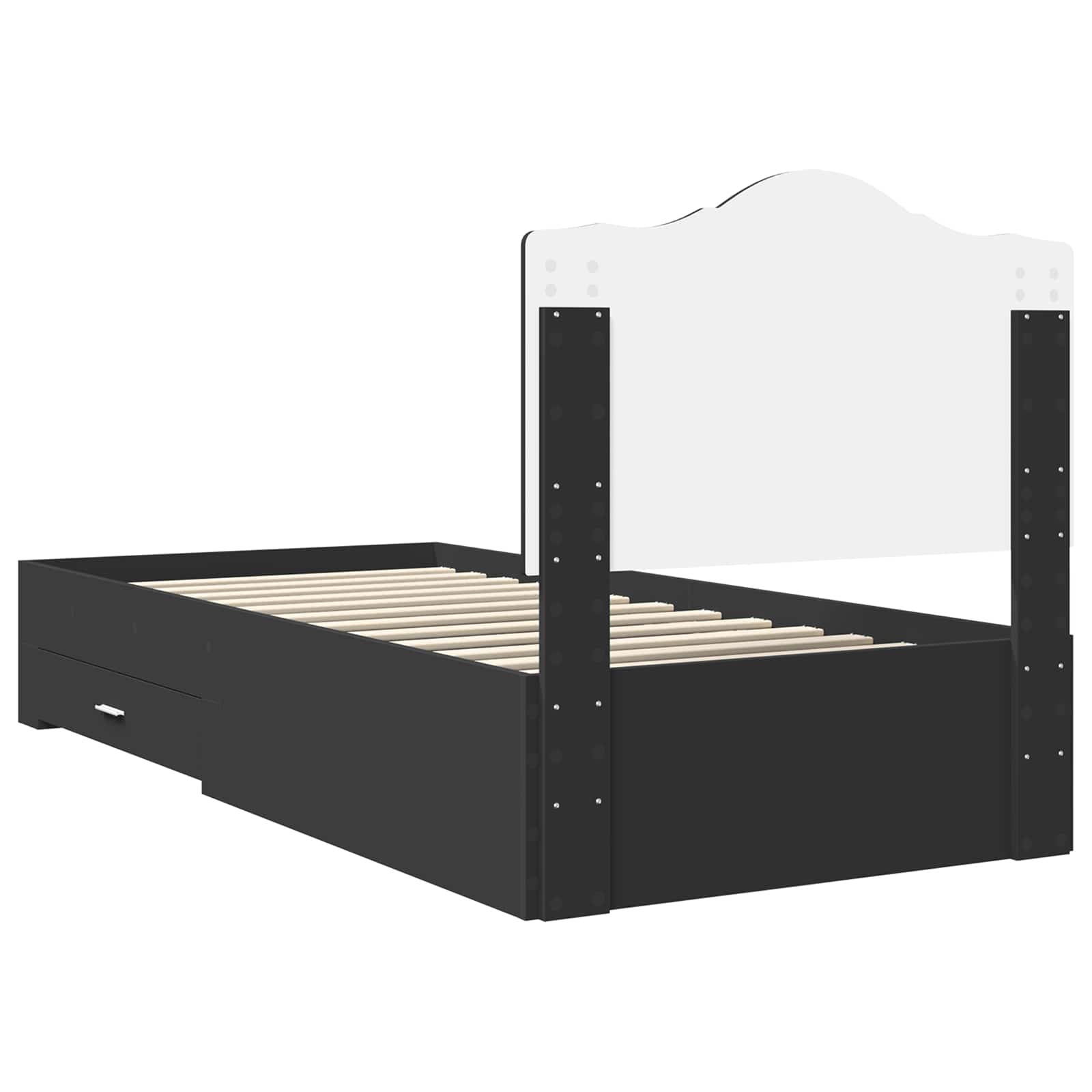 Struttura del letto Nero 100 x 200 cm Legno multistrato | homemem39