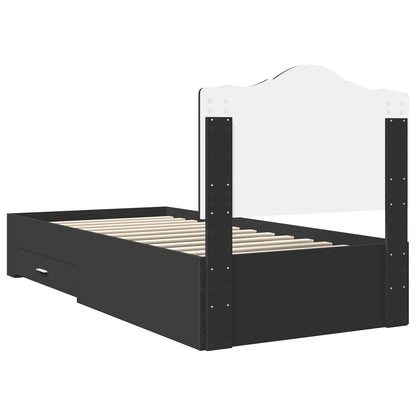 Struttura del letto Nero 100 x 200 cm Legno multistrato | homemem39