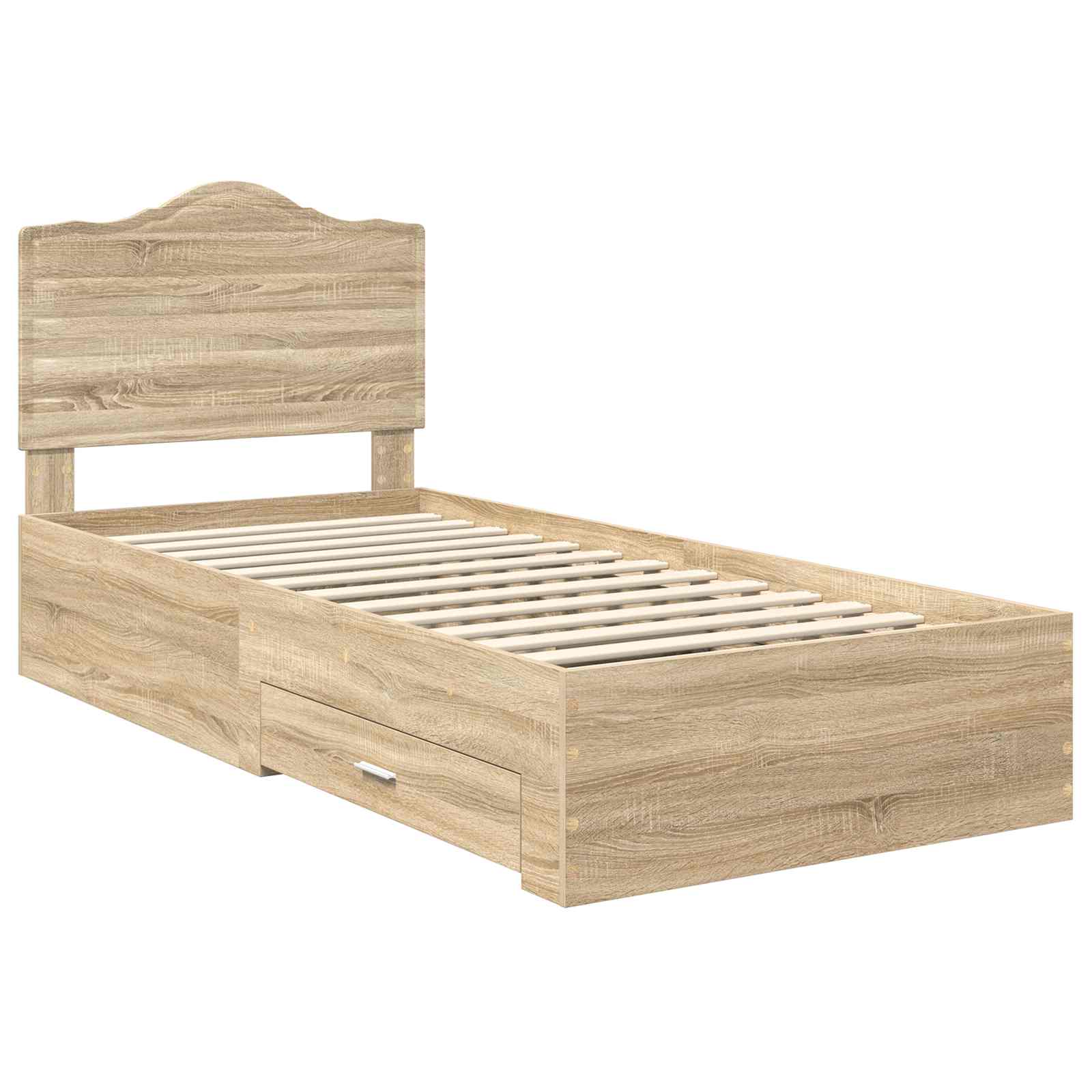 Struttura del letto con testiera Rovere Sonoma 100 x 200 cm | homemem39