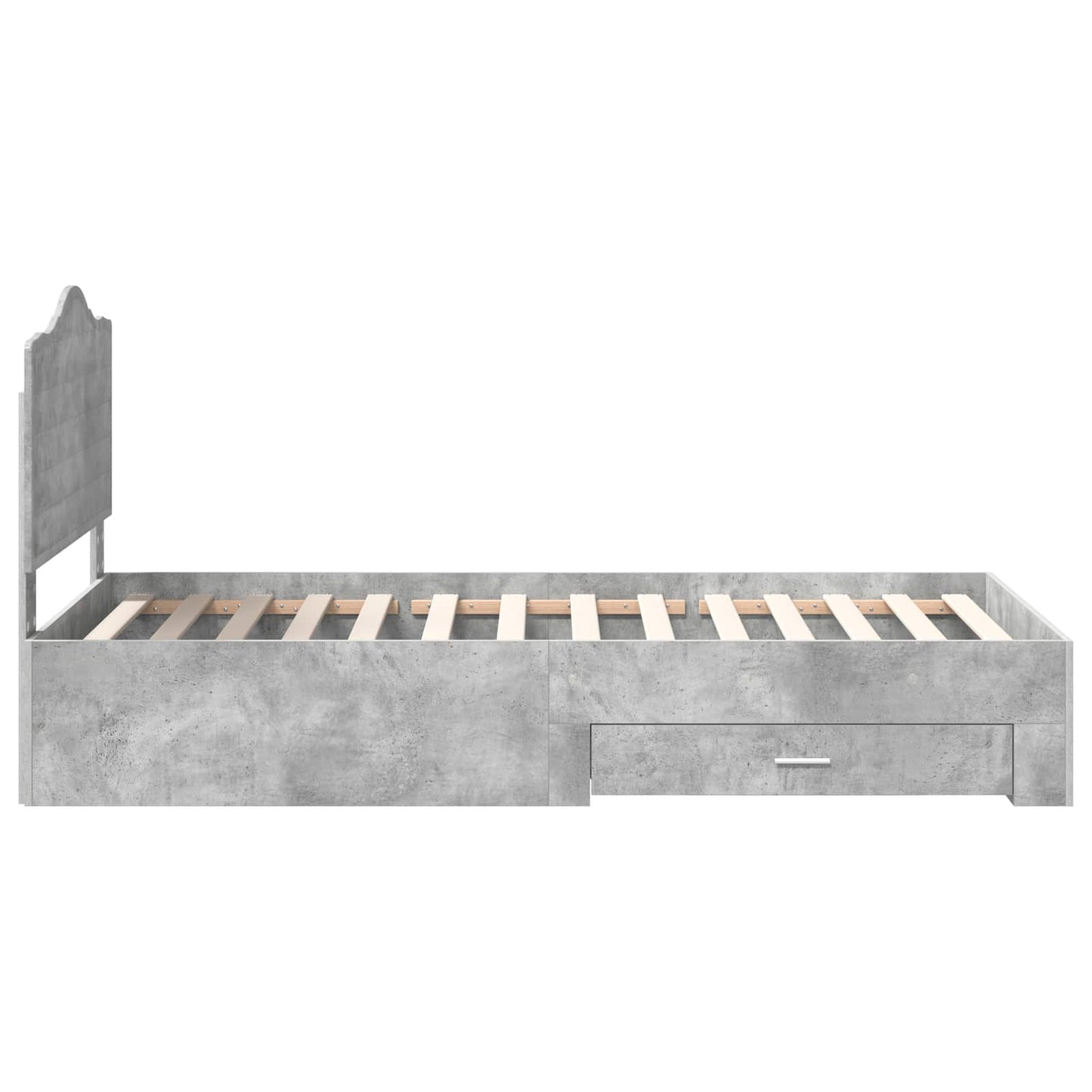 Struttura del letto con testiera Grigio cemento 100 x 200 cm | homemem39