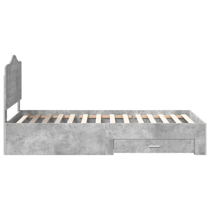 Struttura del letto con testiera Grigio cemento 100 x 200 cm | homemem39
