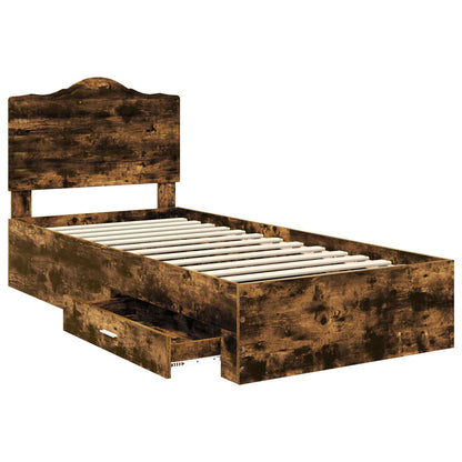 Struttura del letto Rovere fumé 100 x 200 cm Legno multistrato | homemem39