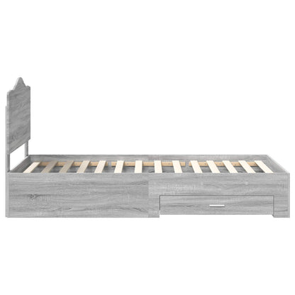 Struttura del letto con testiera Grigio Sonoma 100 x 200 cm | homemem39