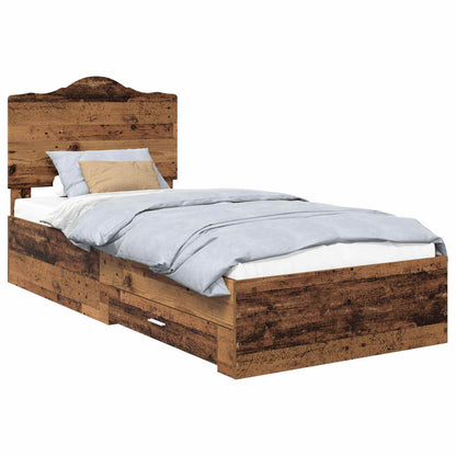 Struttura del letto con testiera Legno vecchio 100 x 200 cm | homemem39