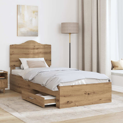 Struttura del letto Rovere artigianale 100 x 200 cm | homemem39