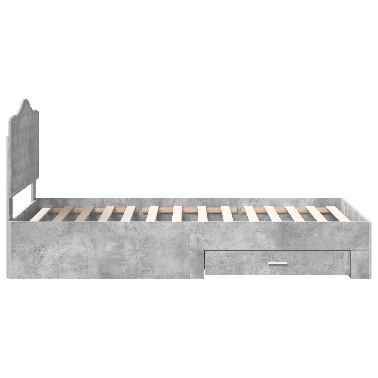 Struttura del letto con testiera Grigio cemento 90 x 200 cm | homemem39
