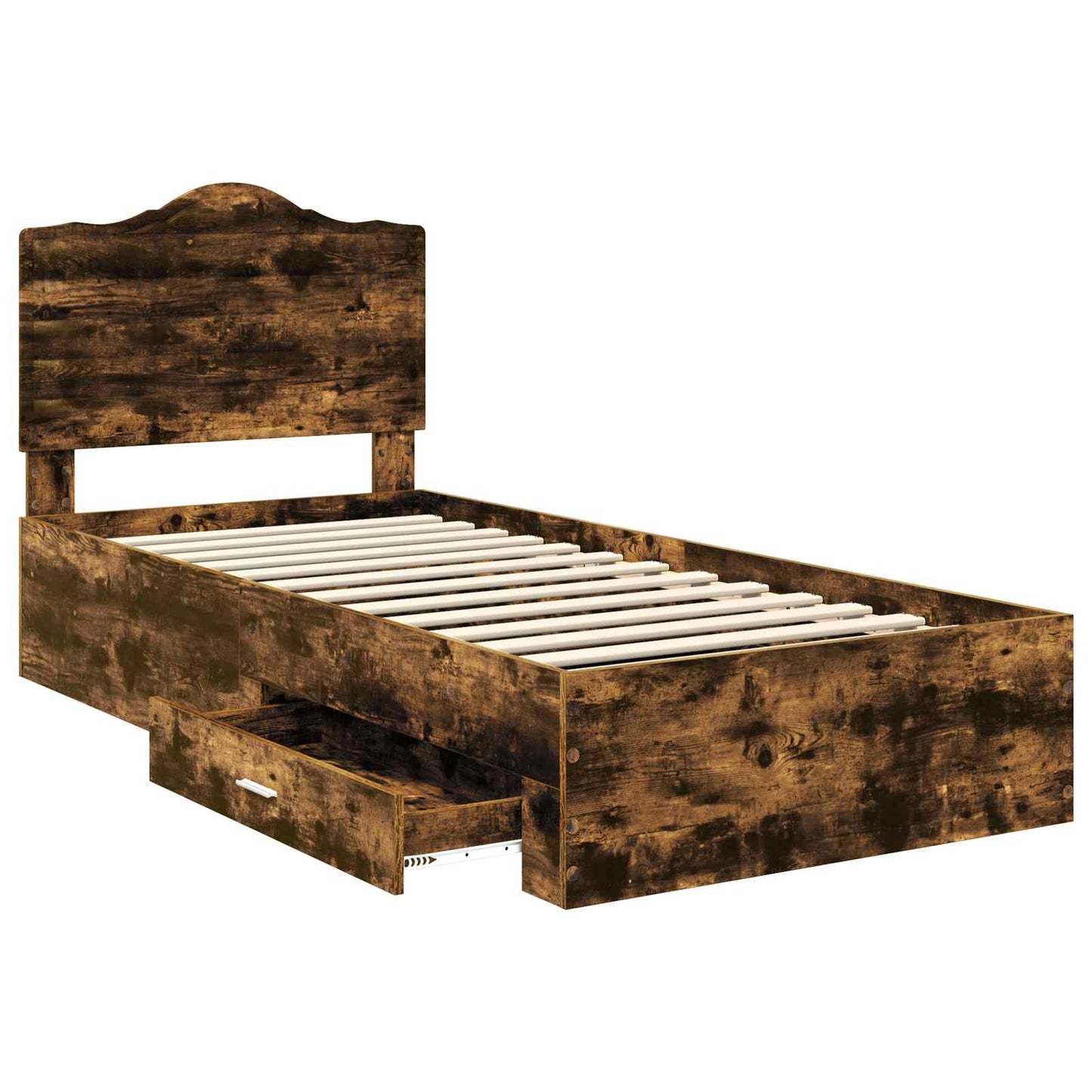 Struttura del letto Rovere fumé 90 x 200 cm Legno multistrato | homemem39