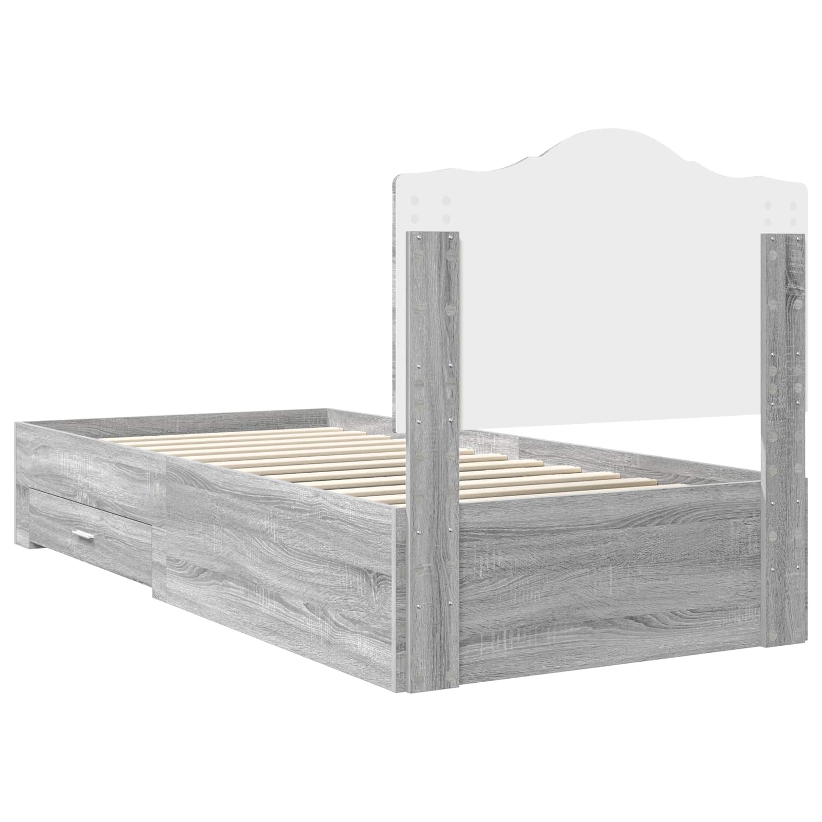 Struttura del letto Grigio Sonoma 90 x 200 cm Legno multistrato | homemem39