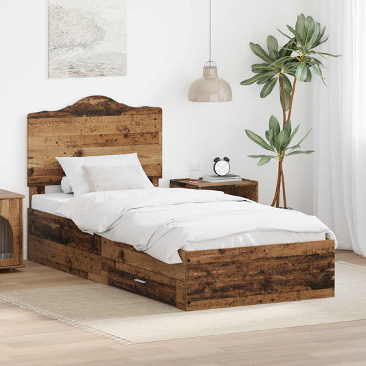 Struttura del letto Legno vecchio 90 x 200 cm Legno multistrato | homemem39