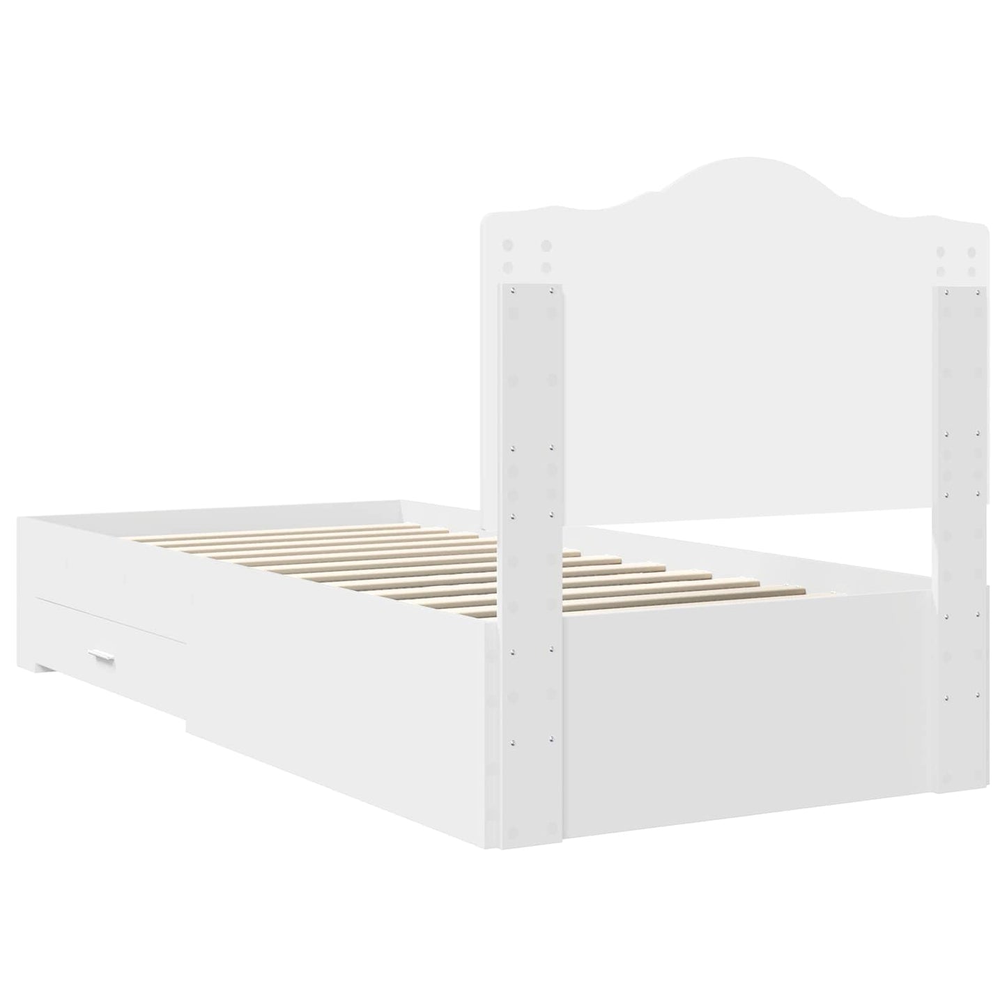 Struttura del letto Bianco 90 x 190 cm Legno multistrato | homemem39