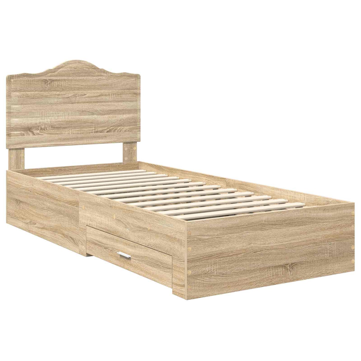 Struttura del letto Rovere Sonoma 90 x 190 cm Legno multistrato | homemem39