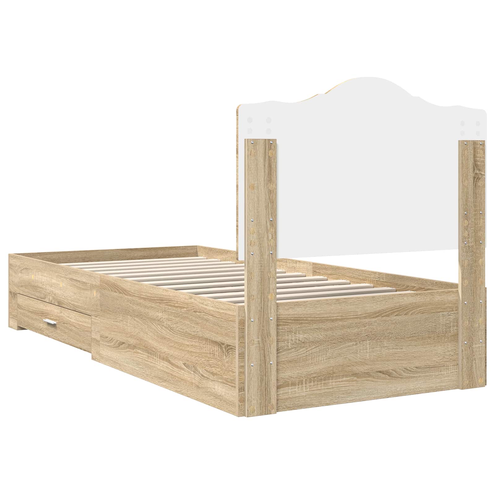 Struttura del letto Rovere Sonoma 90 x 190 cm Legno multistrato | homemem39
