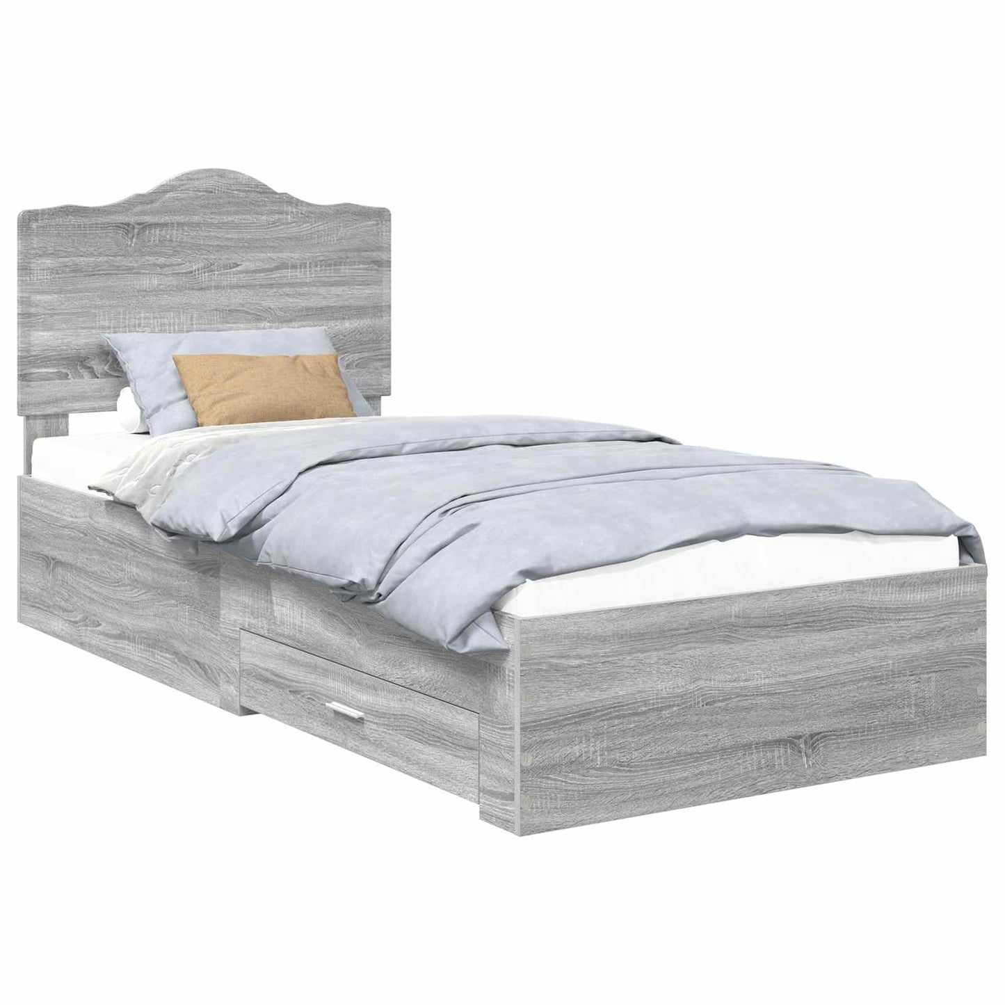 Struttura del letto Grigio Sonoma 90 x 190 cm Legno multistrato | homemem39