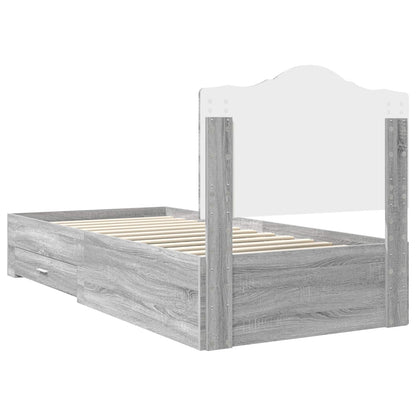 Struttura del letto Grigio Sonoma 90 x 190 cm Legno multistrato | homemem39