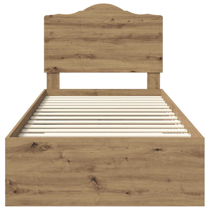 Struttura del letto con cassetto Rovere artigianale 90 x 190 cm | homemem39