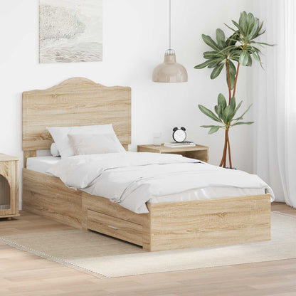 Struttura del letto Rovere Sonoma 70 x 190 cm Legno multistrato | homemem39