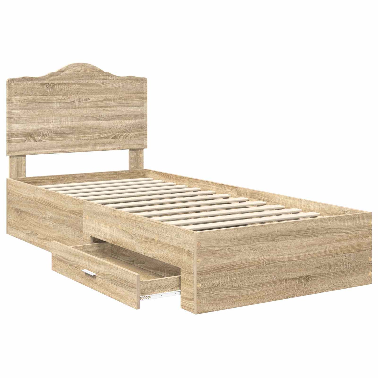 Struttura del letto Rovere Sonoma 70 x 190 cm Legno multistrato | homemem39