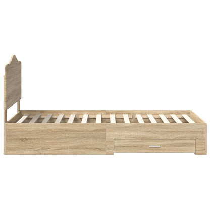 Struttura del letto Rovere Sonoma 70 x 190 cm Legno multistrato | homemem39