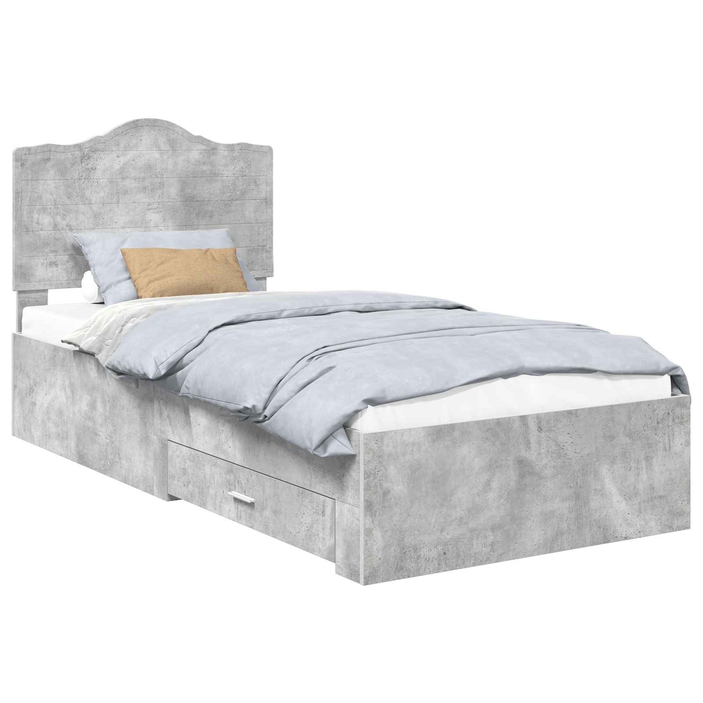 Struttura del letto con testiera Grigio cemento 70 x 190 cm