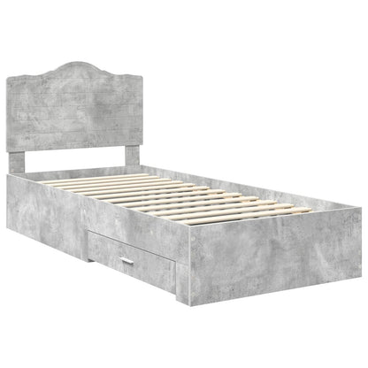 Struttura del letto con testiera Grigio cemento 70 x 190 cm | homemem39