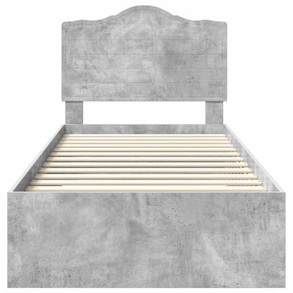 Struttura del letto con testiera Grigio cemento 70 x 190 cm | homemem39