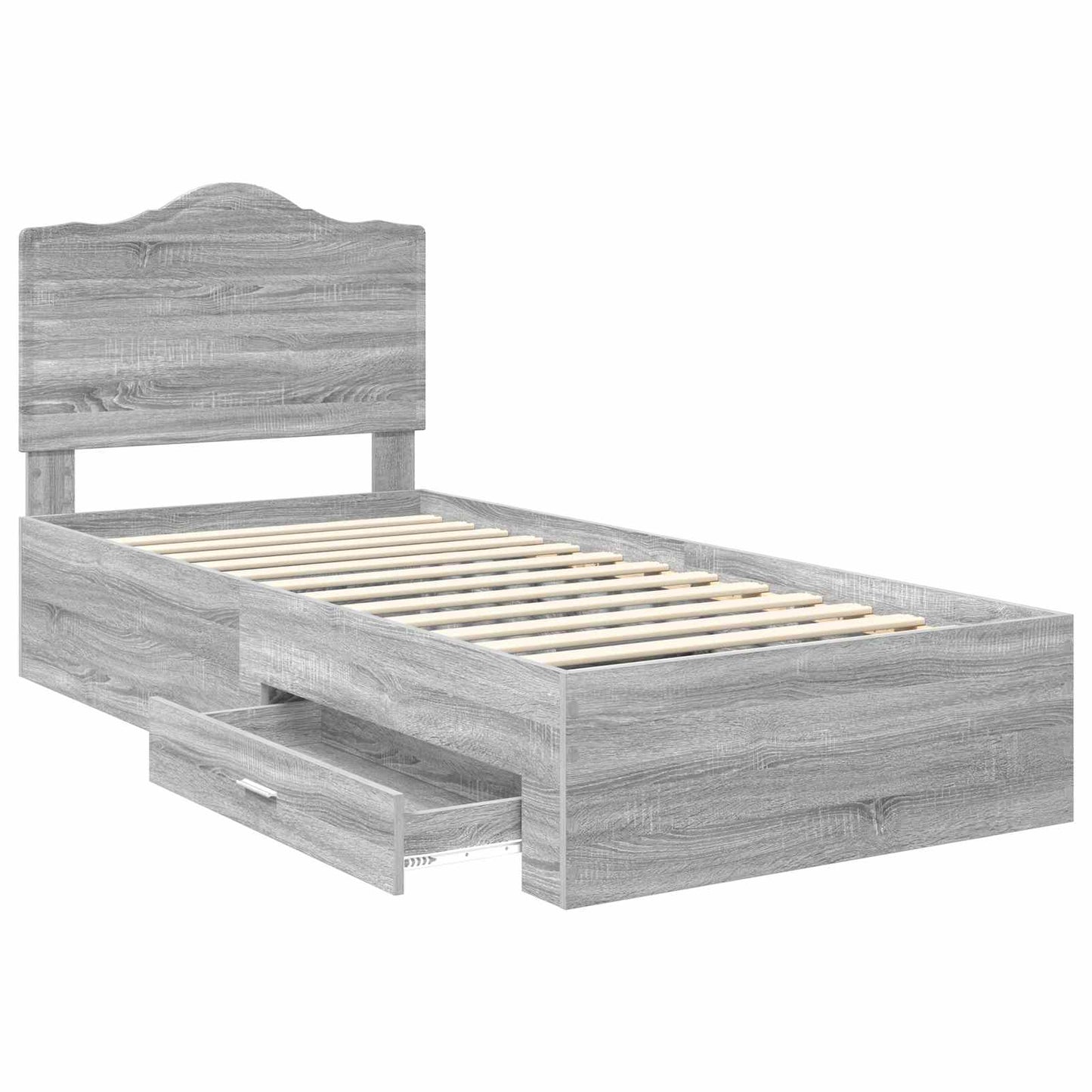 Struttura del letto Grigio Sonoma 75 x 190 cm Legno multistrato | homemem39