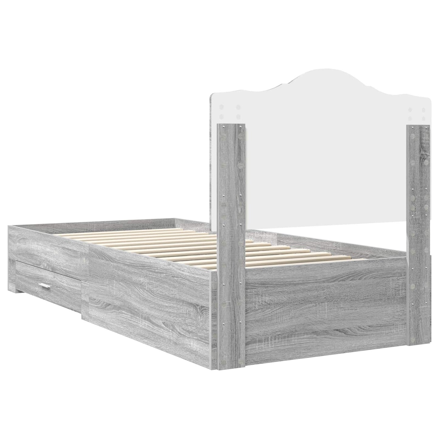 Struttura del letto Grigio Sonoma 75 x 190 cm Legno multistrato | homemem39