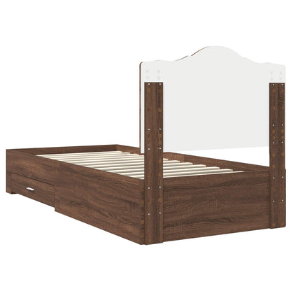 Struttura del letto con testiera Rovere Marrone 70 x 190 cm | homemem39