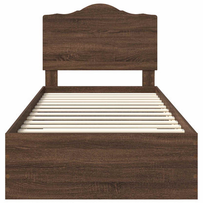 Struttura del letto con testiera Rovere Marrone 70 x 190 cm | homemem39